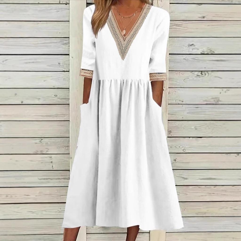 Treasa | Spitzen-Midi-Kleid