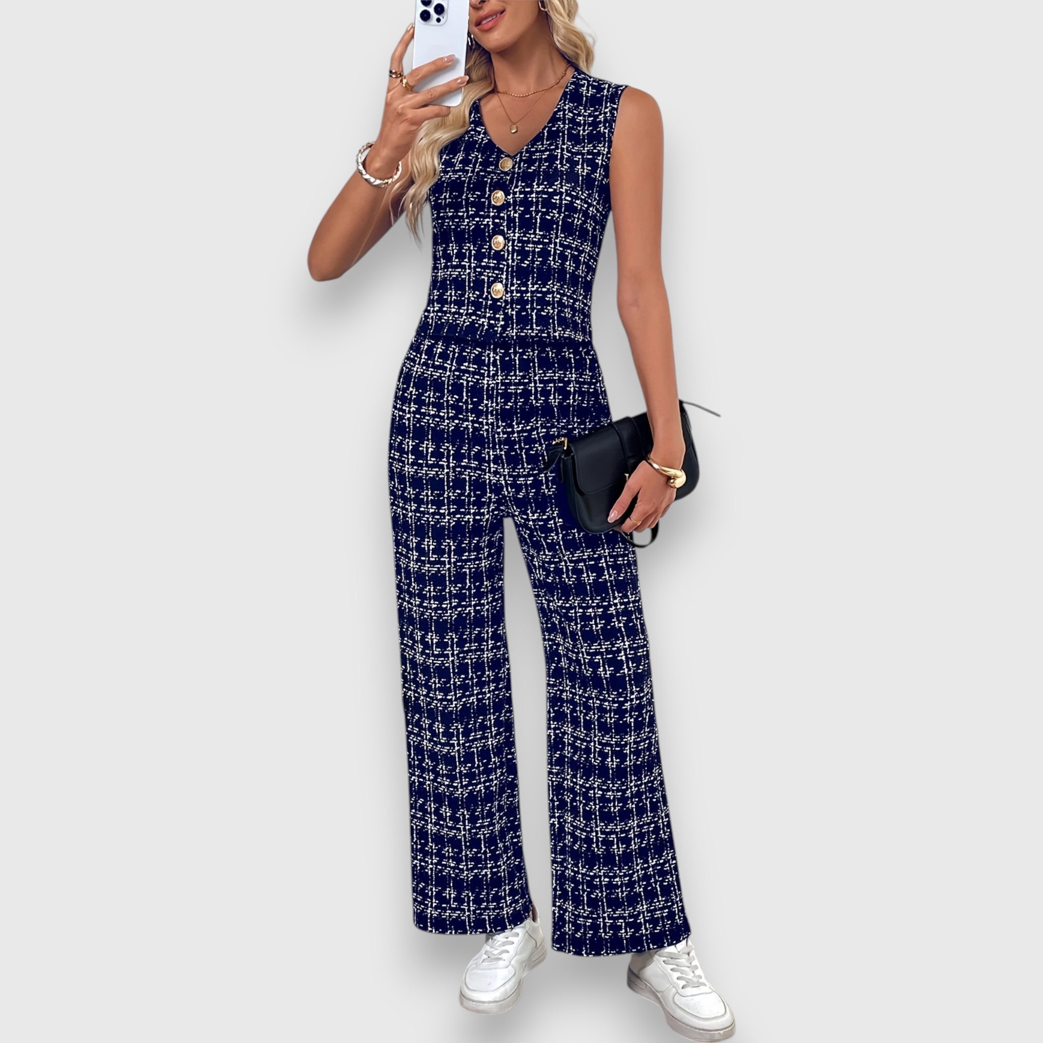 Nuala | Zweiteiliges Set mit V-Ausschnitt und passender Hose