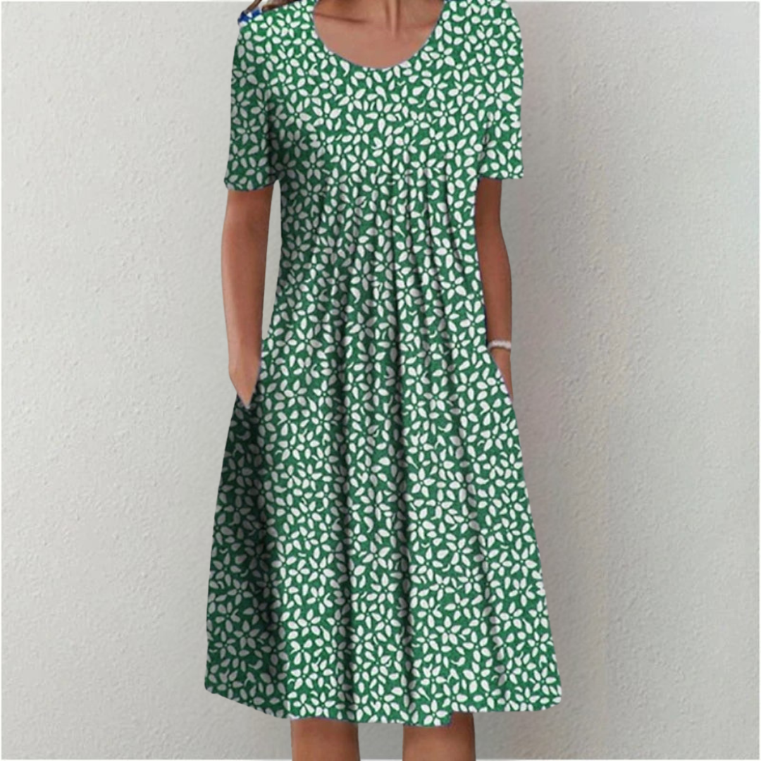 Catriona | Elegantes lässiges Blumenkleid mit Taschen