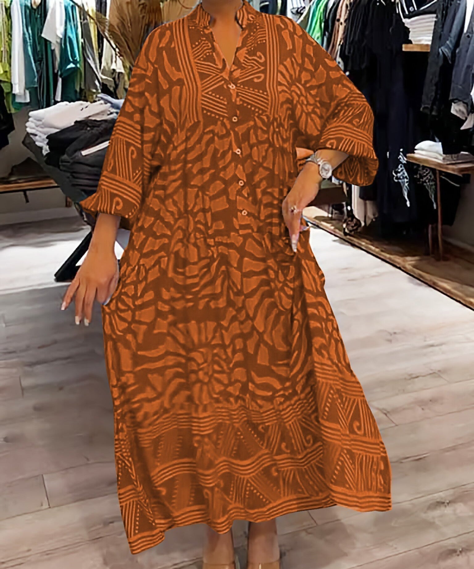 Lasairiona | Lebhaftes Bedrucktes Kleid