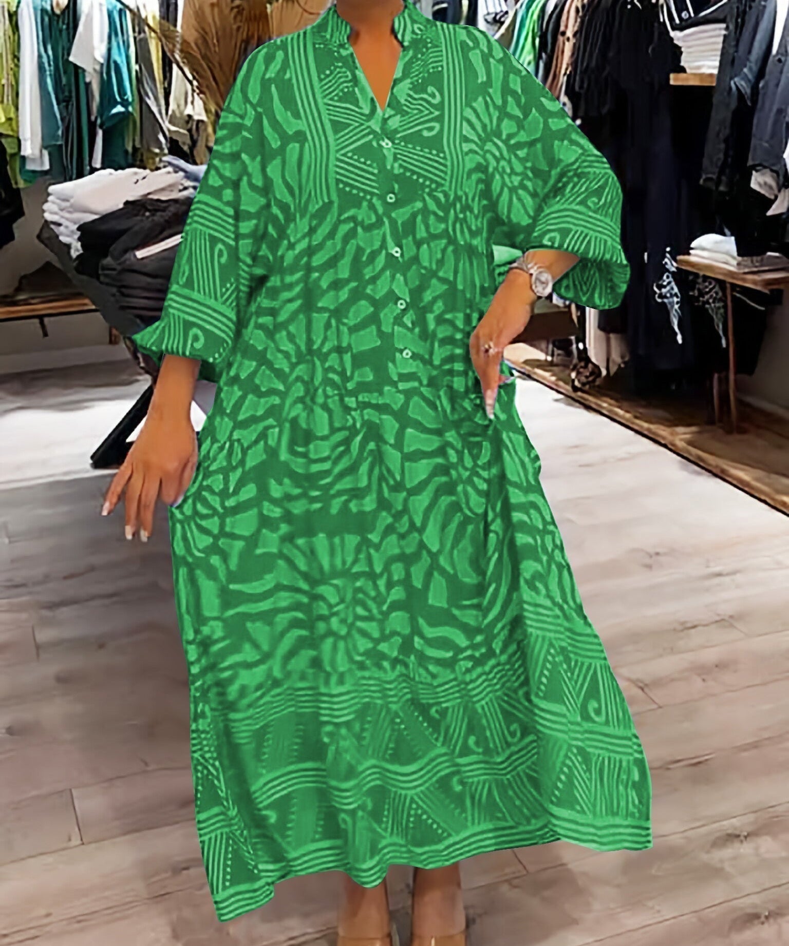 Lasairiona | Lebhaftes Bedrucktes Kleid