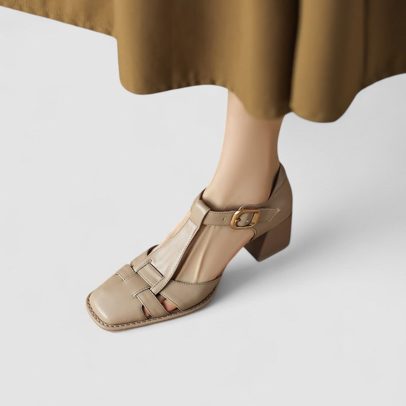 Elyxiana | Orthopädische Blockabsatz T-Riemen Mary Janes