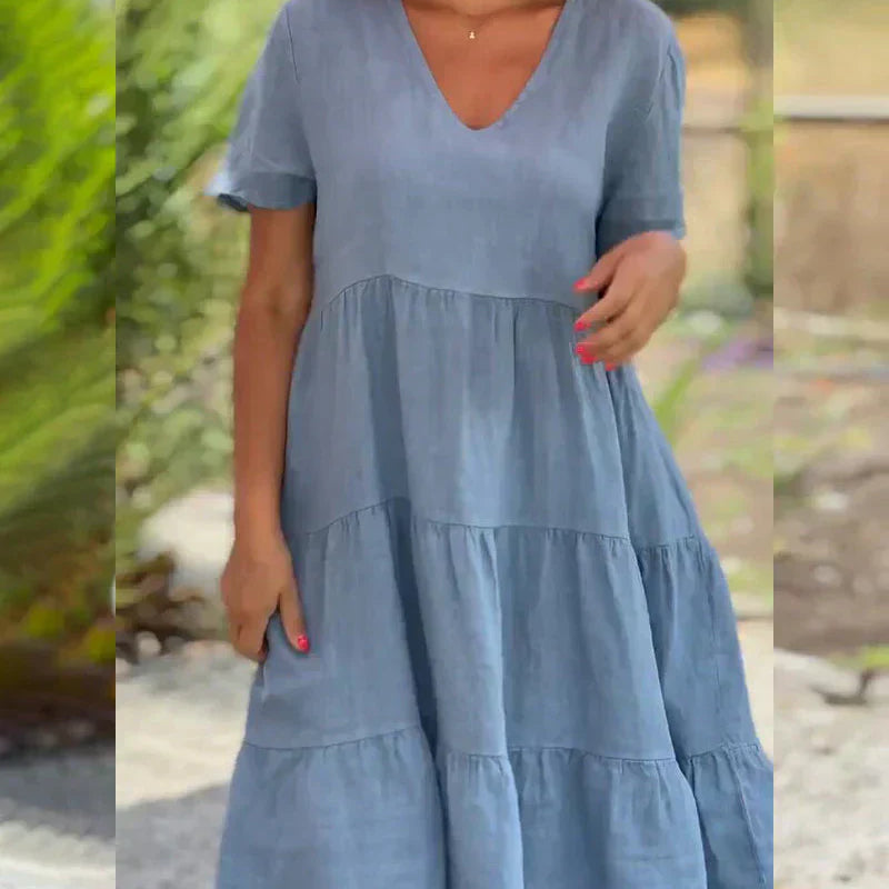Gracie | Lässiges V-Ausschnitt Sommerkleid