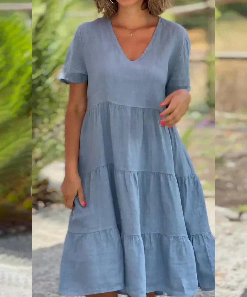 Gracie | Lässiges V-Ausschnitt Sommerkleid