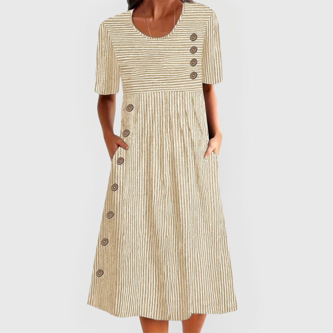 Meadhbh | Gestreiftes Midi-Kleid