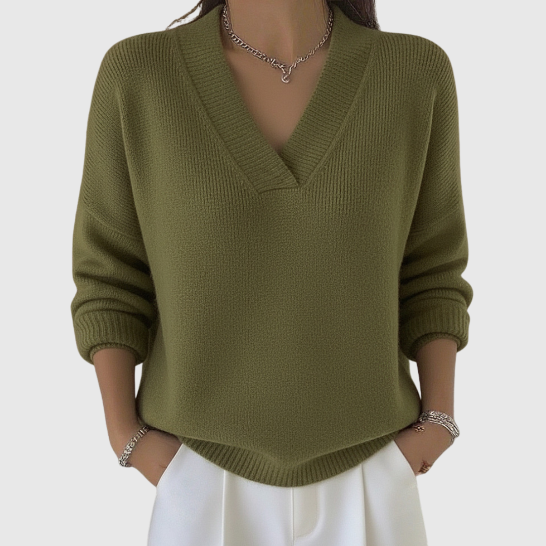 Siobhán | Weicher V-Ausschnitt Pullover im Relaxed Fit