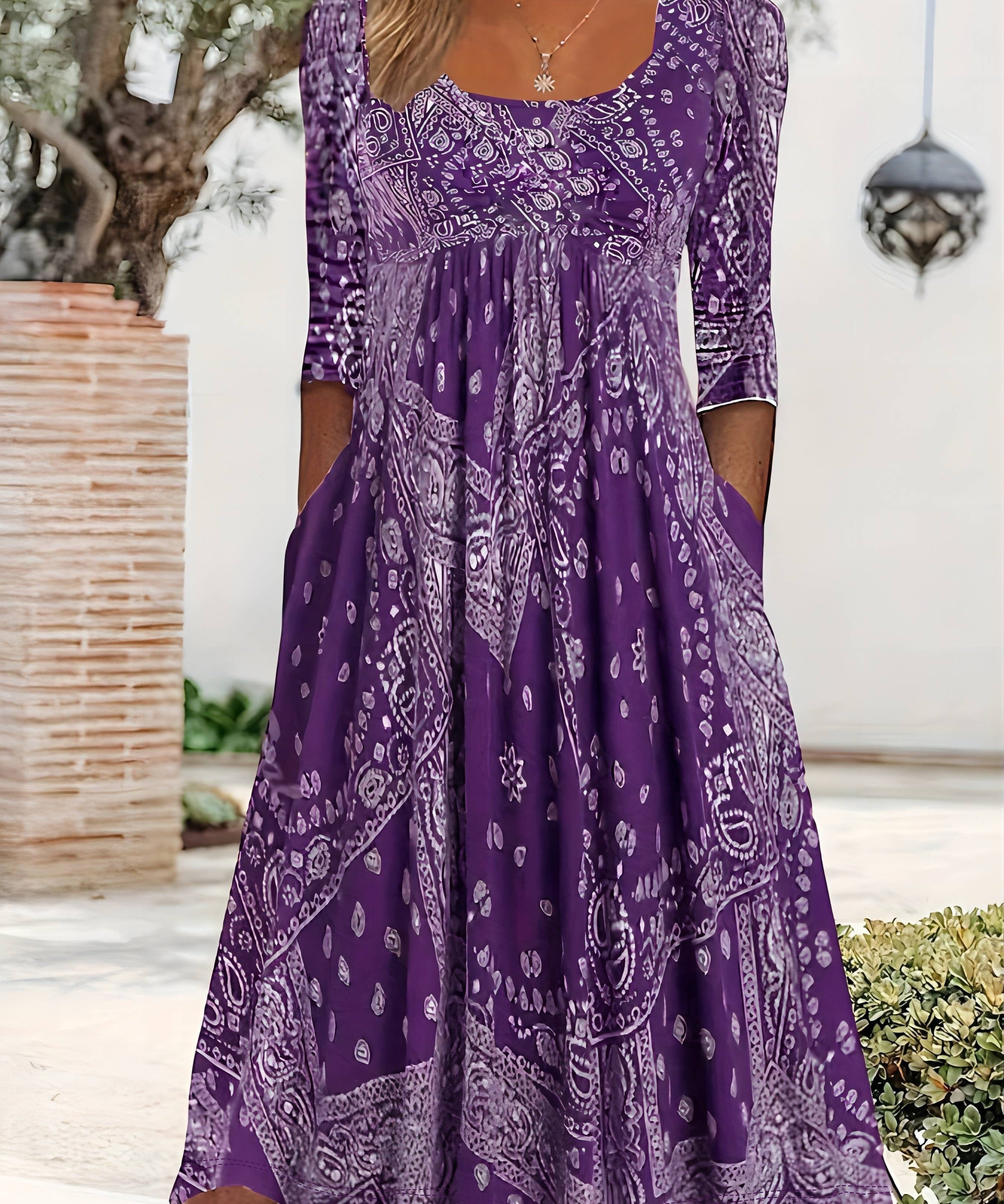 Fionnuala | Lässiges Midi-Kleid mit langen Ärmeln