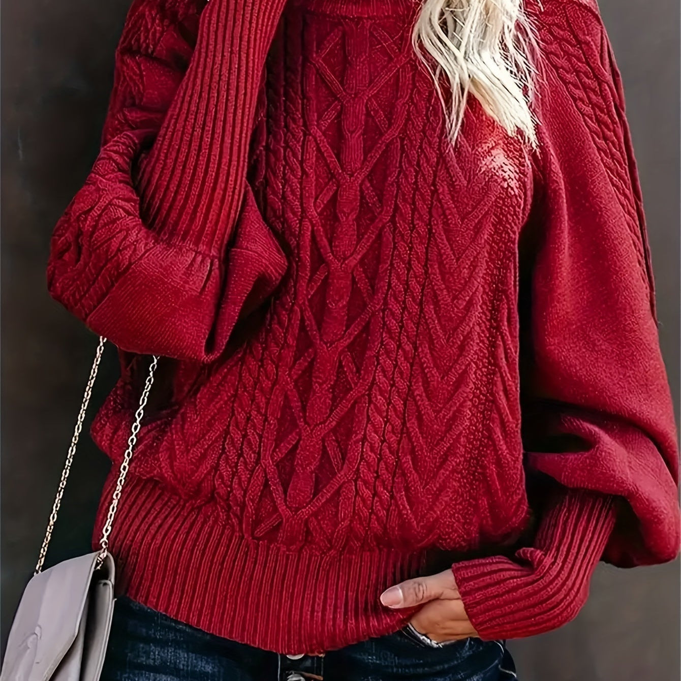 Deirdre | Langer, entspannter Pullover mit langen Ärmeln