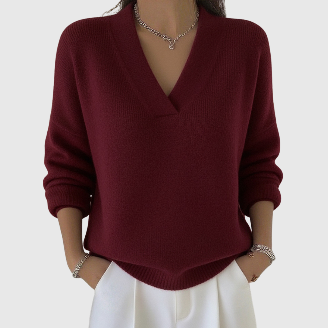 Siobhán | Weicher V-Ausschnitt Pullover im Relaxed Fit