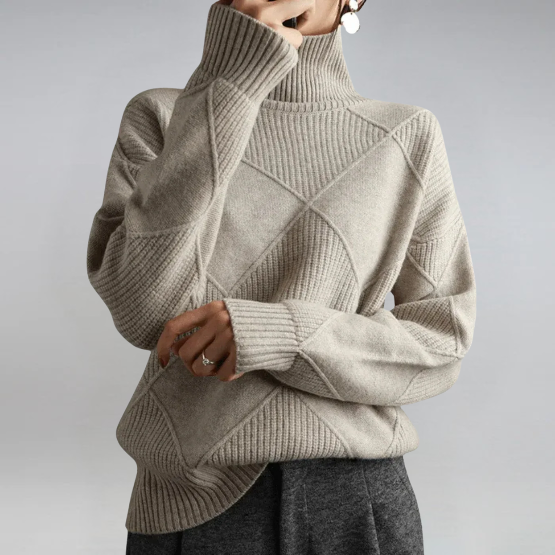 Órla | Luxuriöser Cashmere-Pullover mit hohem Kragen