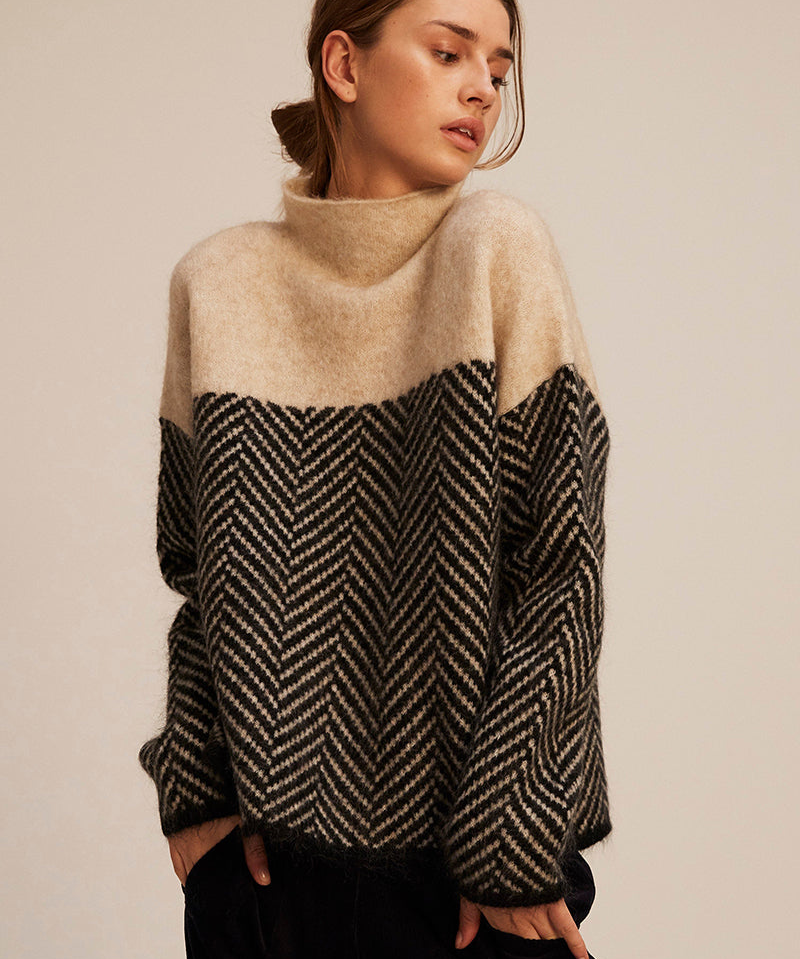 Roisin | Hochkragen Baumwollpullover