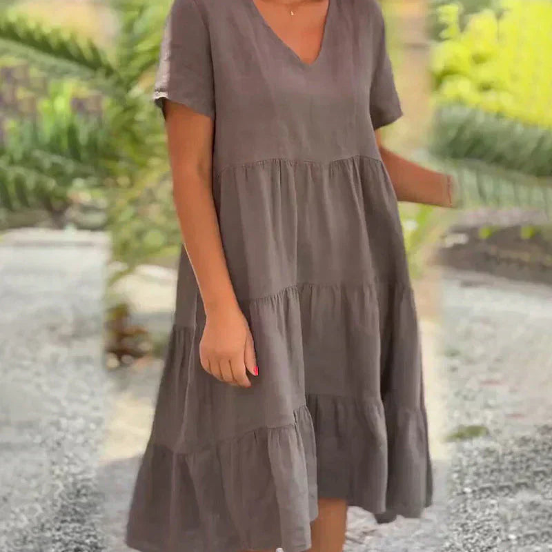 Gracie | Lässiges V-Ausschnitt Sommerkleid