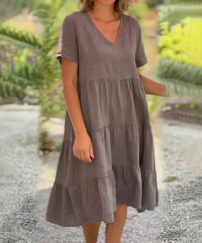 Gracie | Lässiges V-Ausschnitt Sommerkleid