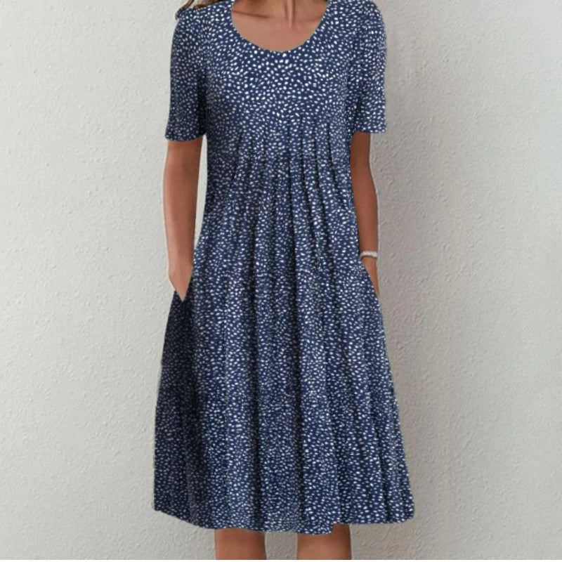 Catriona | Elegantes lässiges Blumenkleid mit Taschen