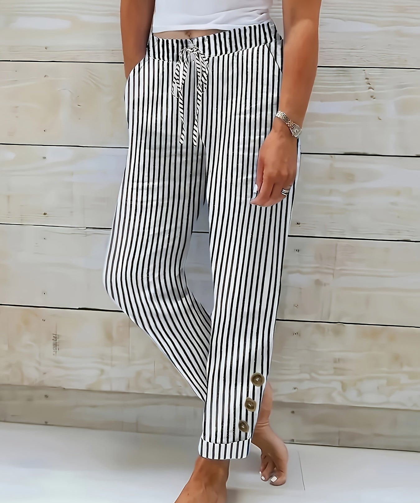Meadhbh | Legere gestreifte Hose