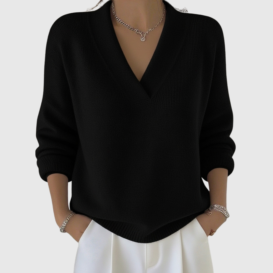 Siobhán | Weicher V-Ausschnitt Pullover im Relaxed Fit
