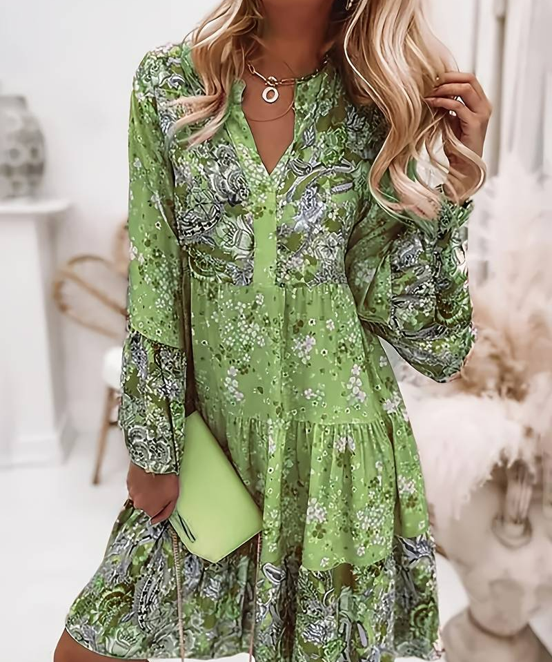 Aoibhe | Bedrucktes Boho-Kleid