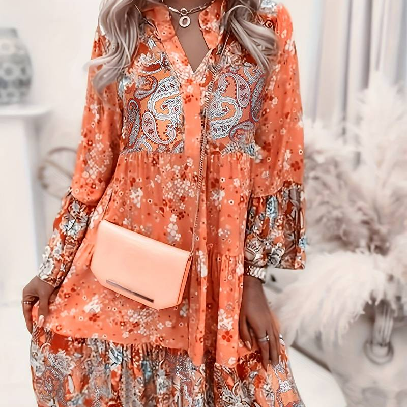 Aoibhe | Bedrucktes Boho-Kleid