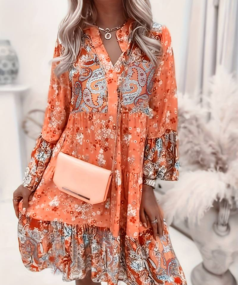 Aoibhe | Bedrucktes Boho-Kleid