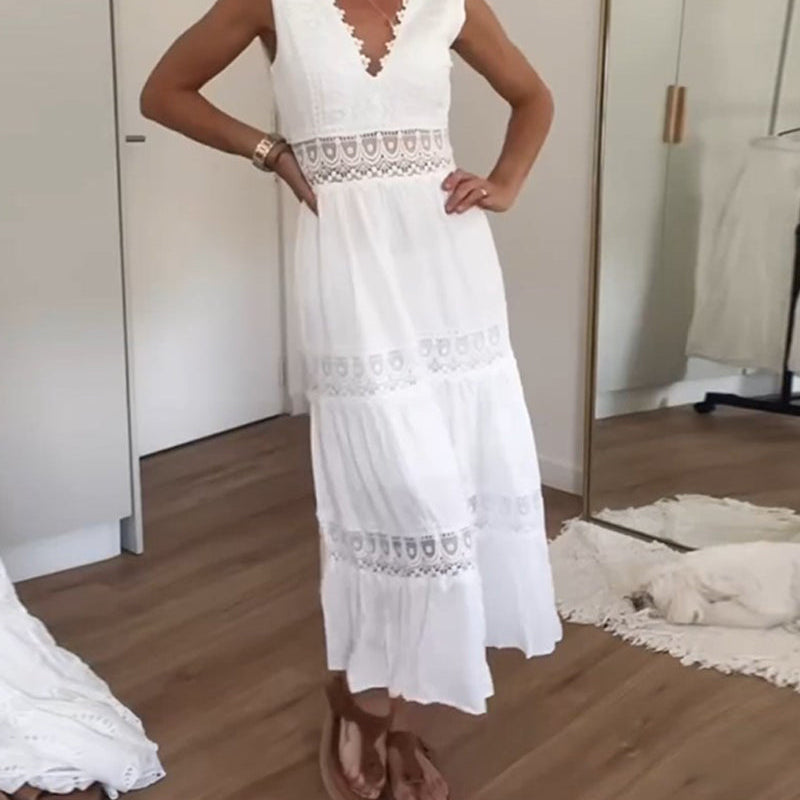 Tadhgán | V-Ausschnitt Spitzen-Camisole-Kleid