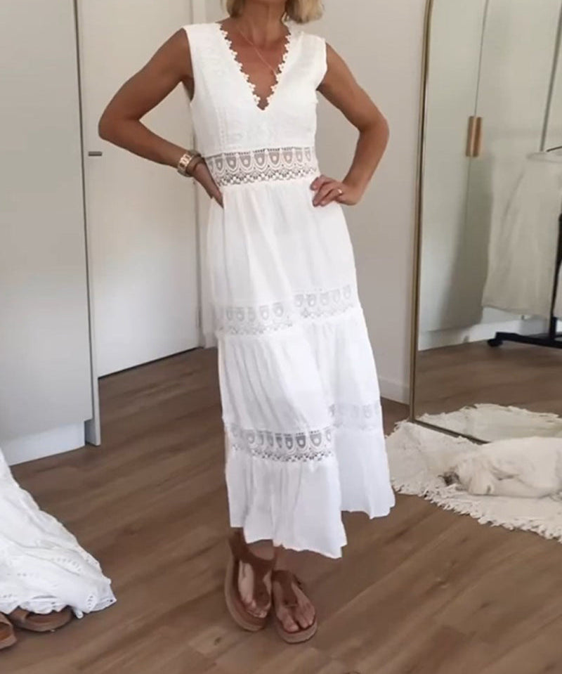 Tadhgán | V-Ausschnitt Spitzen-Camisole-Kleid