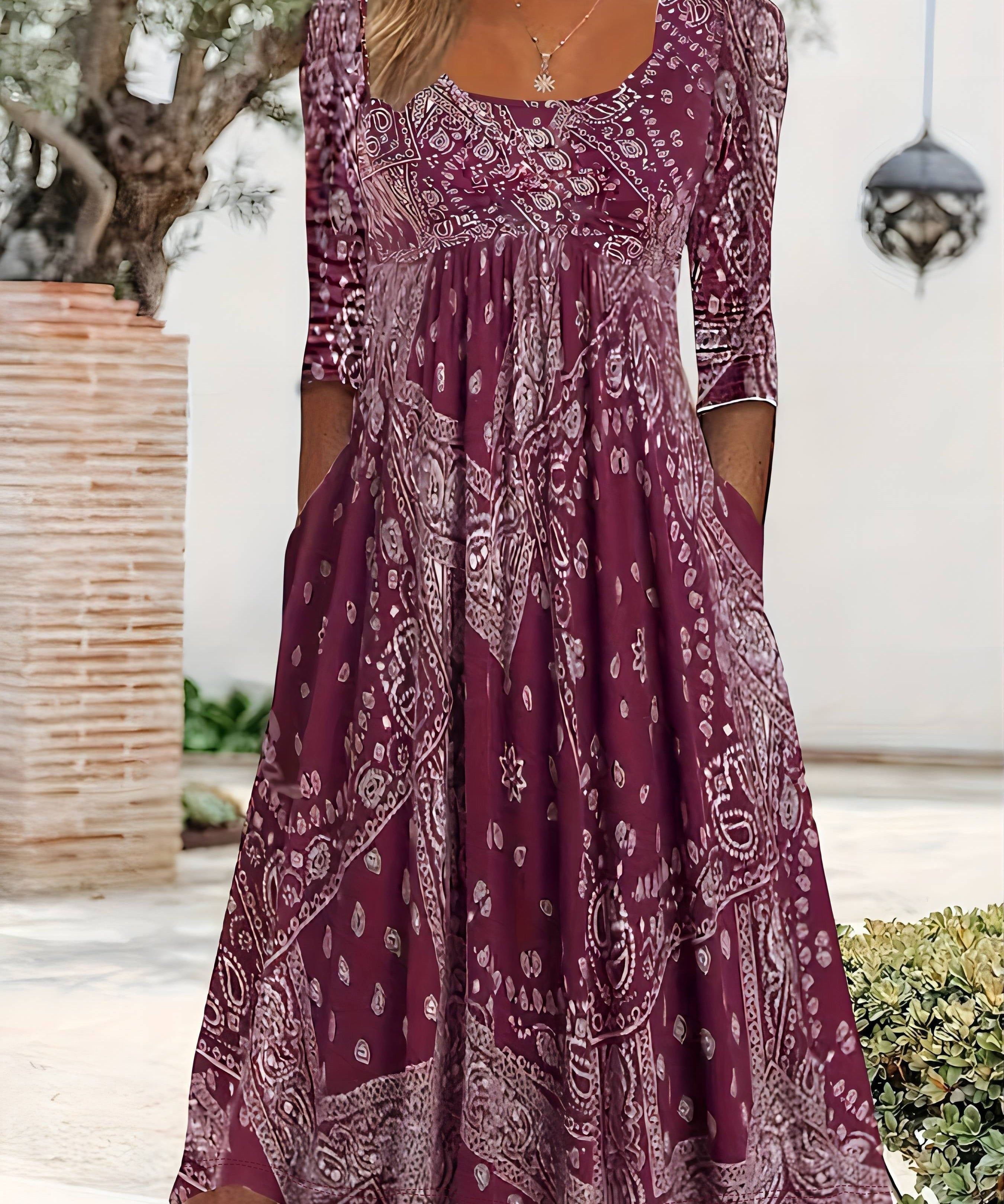 Fionnuala | Lässiges Midi-Kleid mit langen Ärmeln