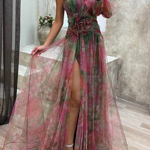 Franziska | Maxikleid plissiert mit Blumenmuster Sommerflucht