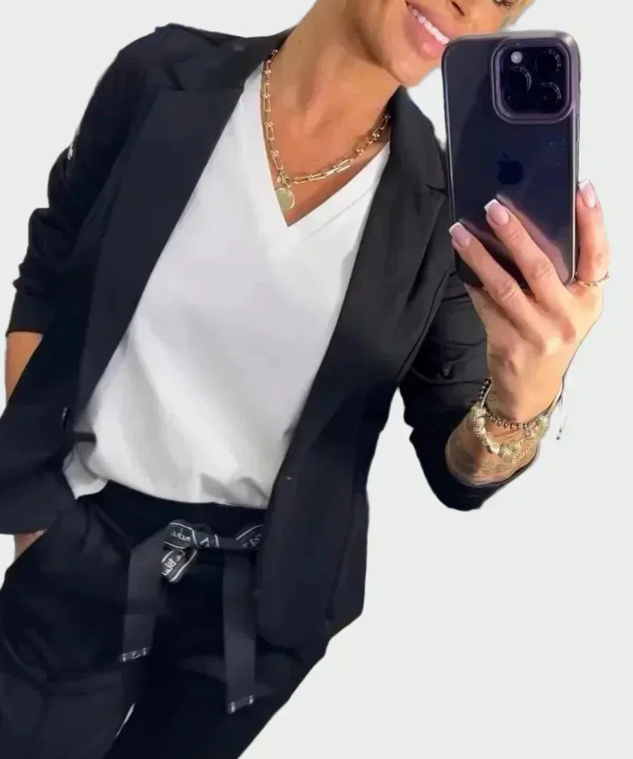 Bebhinn | Damen lockeres Hosen- und Blazer-Set