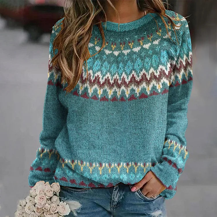 Eimear | Retro-Wellenmuster Pullover