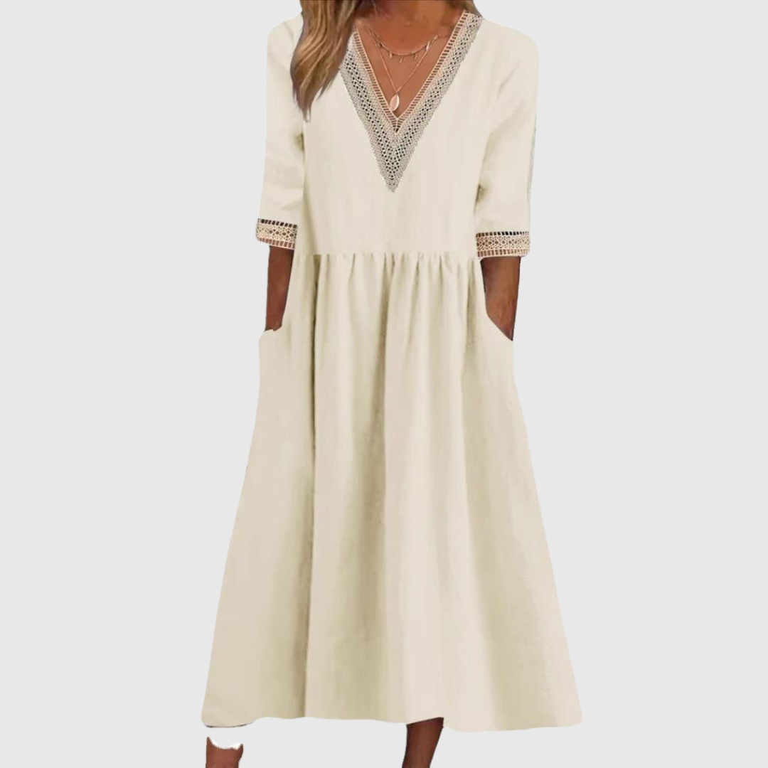 Treasa | Spitzen-Midi-Kleid
