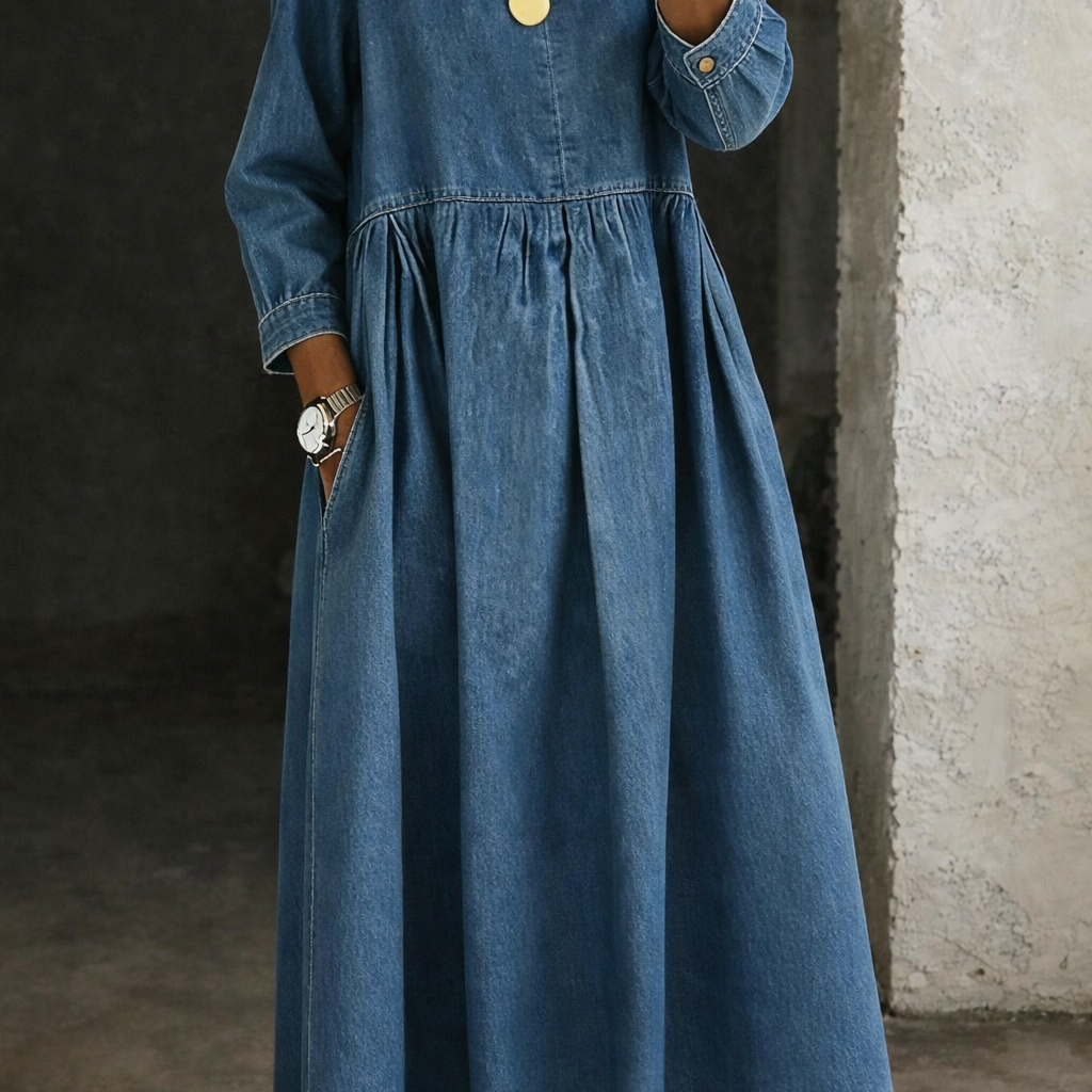 Leonor - Denim-Kleid mit Peter-Pan-Kragen