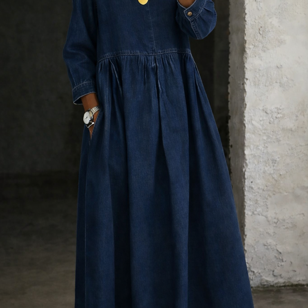 Leonor - Denim-Kleid mit Peter-Pan-Kragen