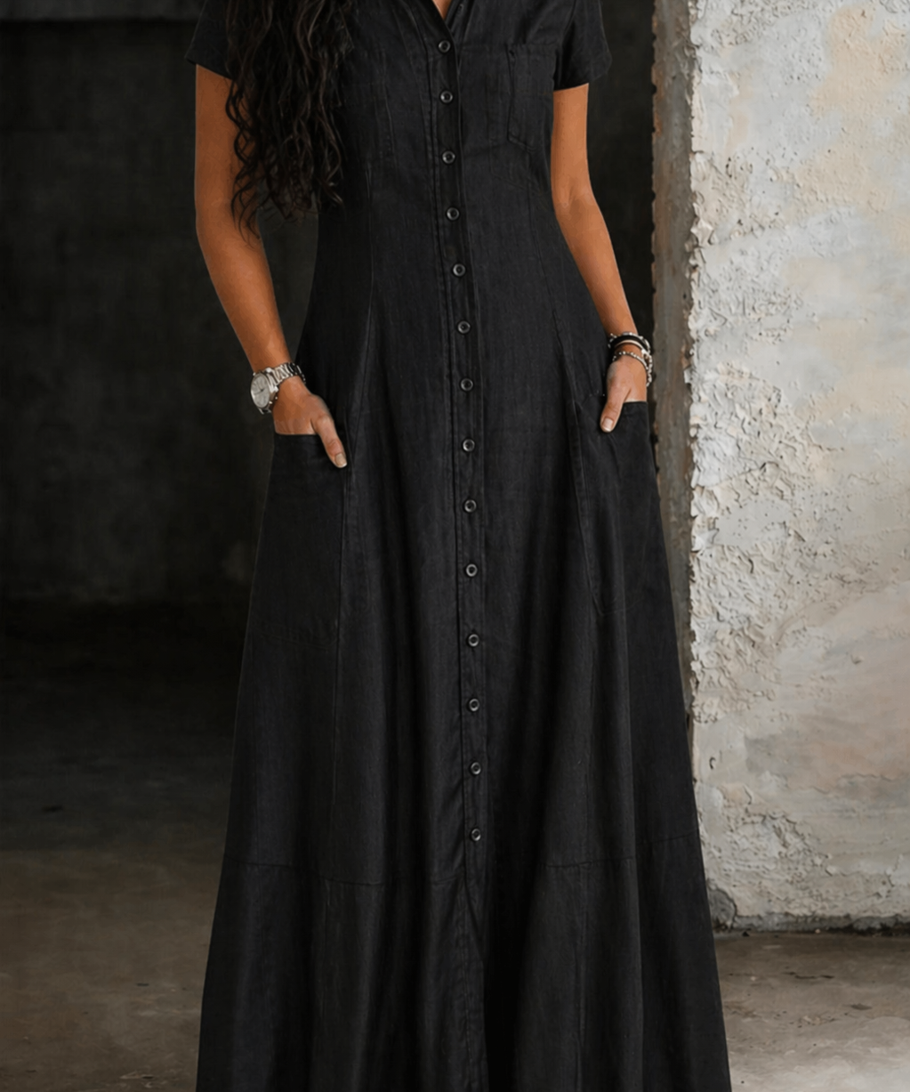 Eliza - Langes Denim-Kleid