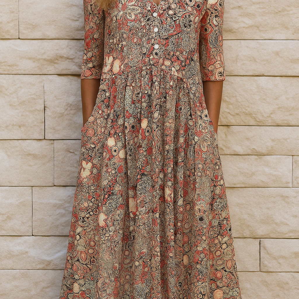 Clíona | Elegantes V-Ausschnitt Kleid
