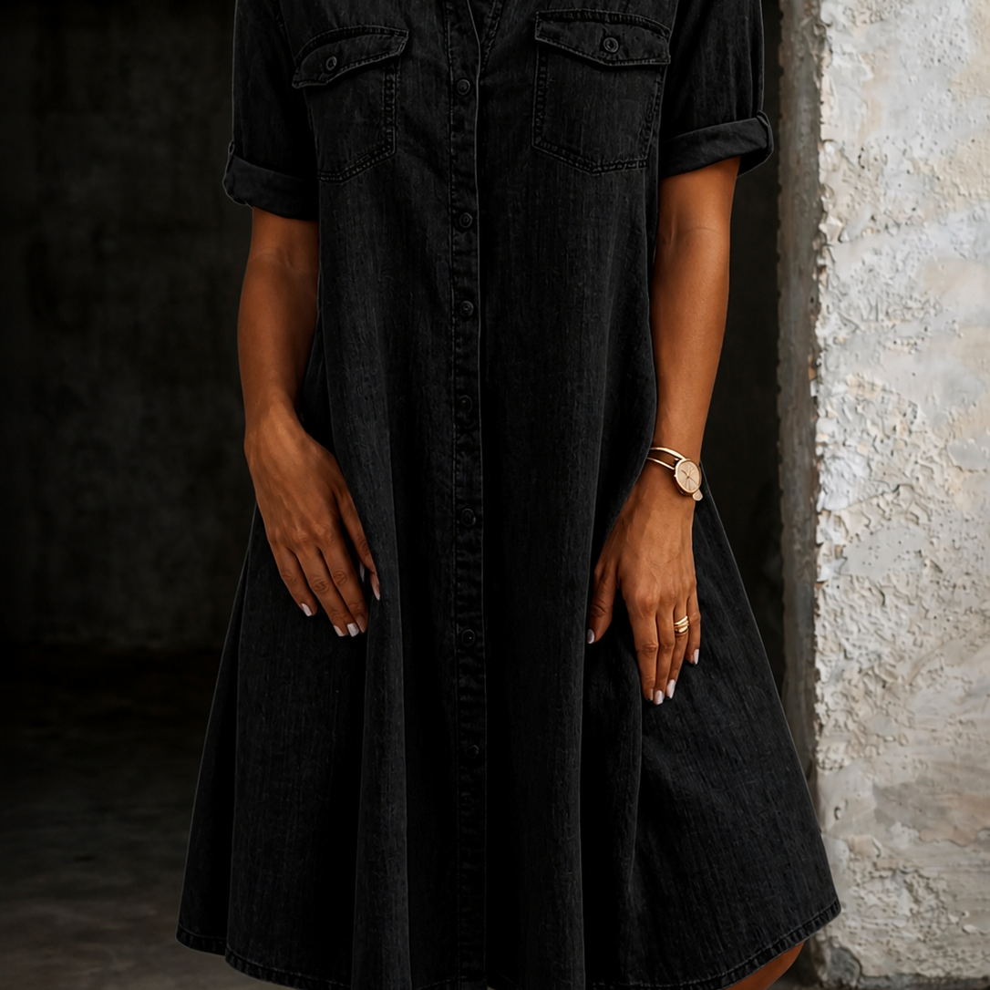 Clodagh | Lässiges Denim-Midi-Kleid