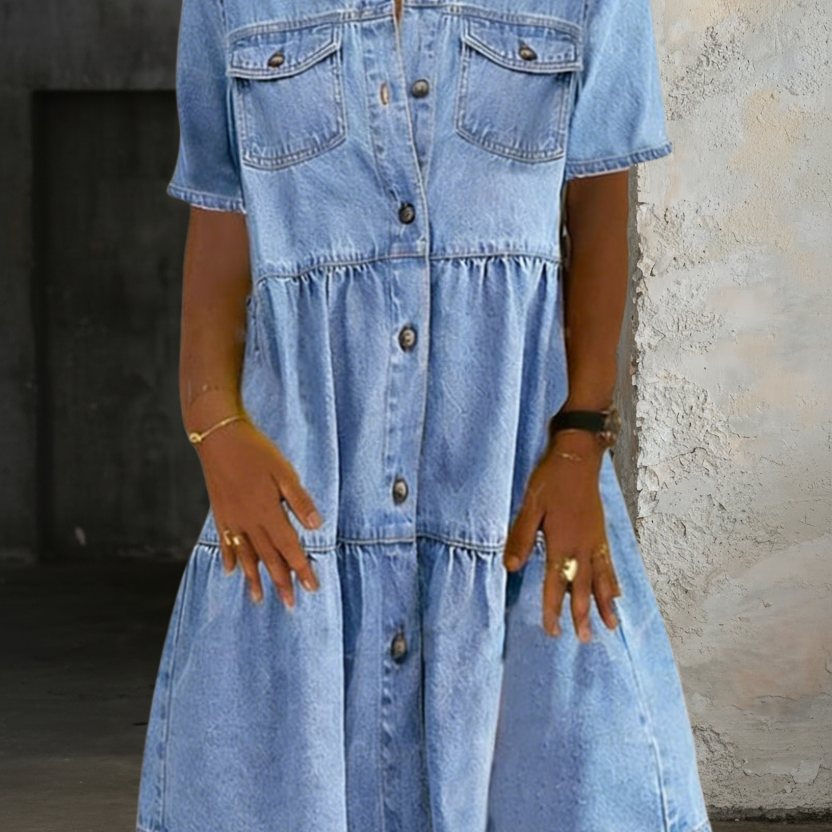 Sofia - Elegantes Casual Jeanskleid