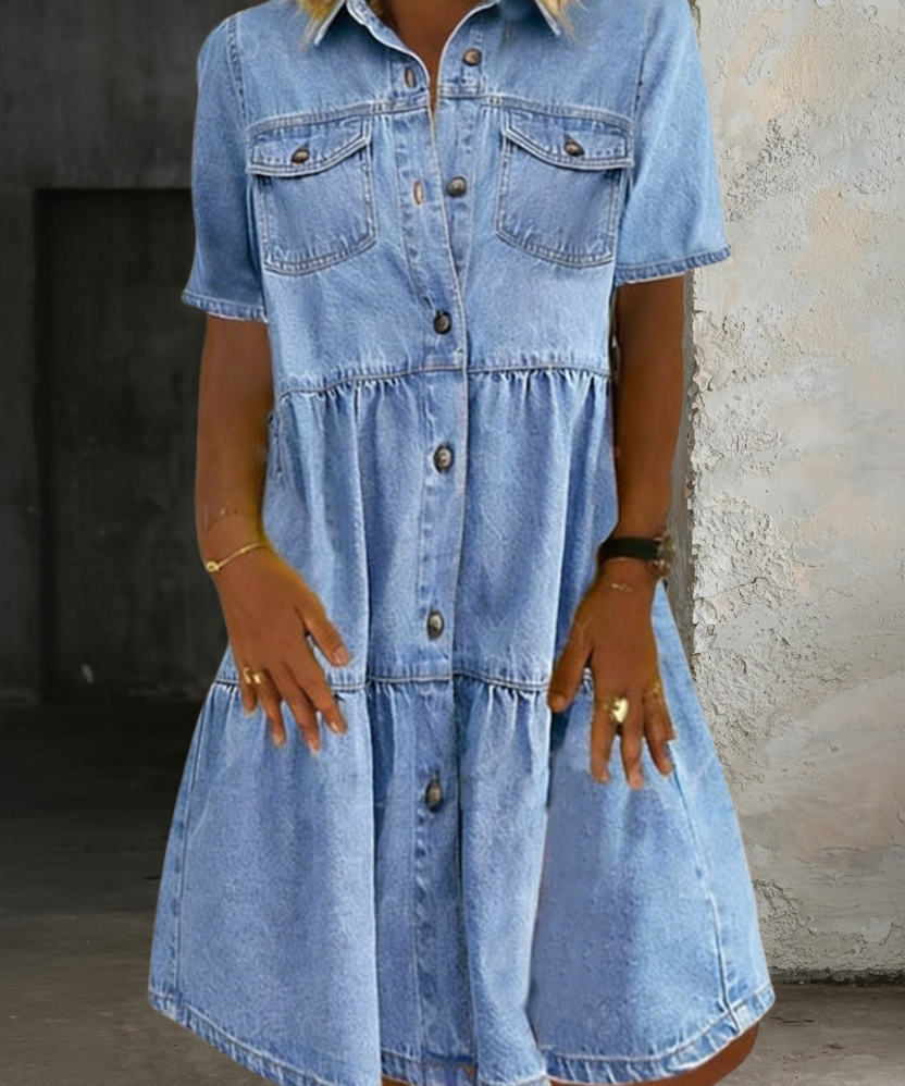 Sofia - Elegantes Casual Jeanskleid