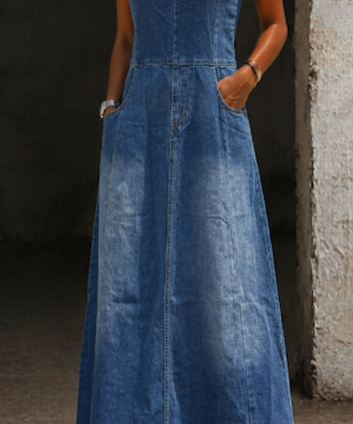 Laoise | Vintage Denim Maxikleid