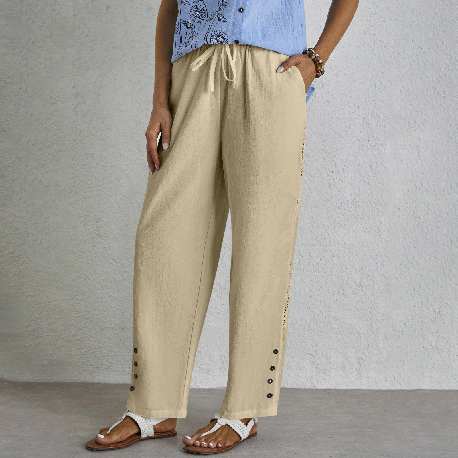Nuala | Entspannte Hose mit Knopfdetails