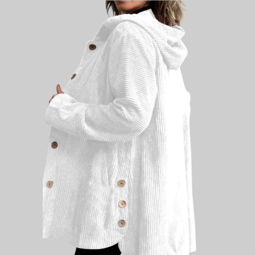 Laoise | Gestepptes Cord-Jacke mit Kapuze