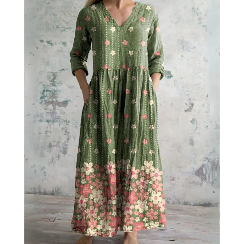 Orla | Vintage Blumen Maxi Kleid