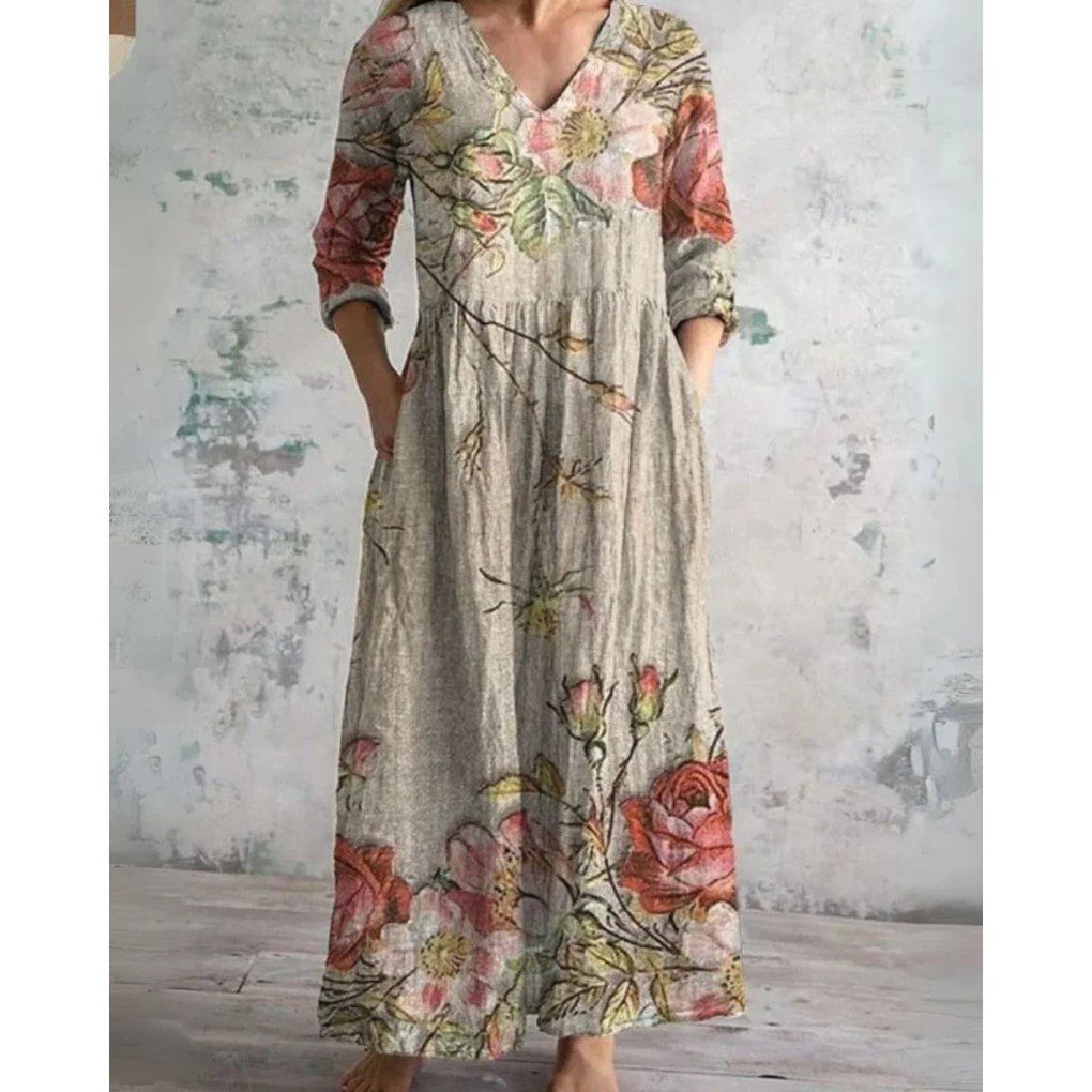 Orla | Vintage Blumen Maxi Kleid