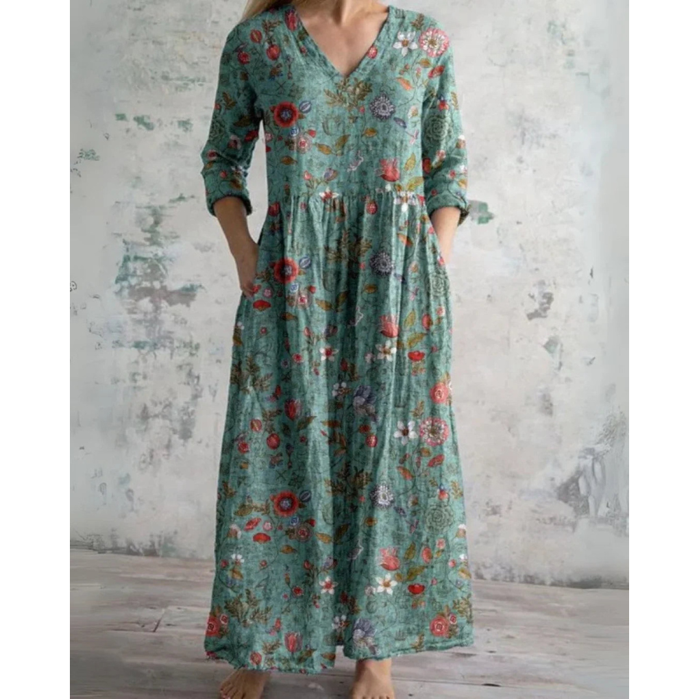 Orla | Vintage Blumen Maxi Kleid