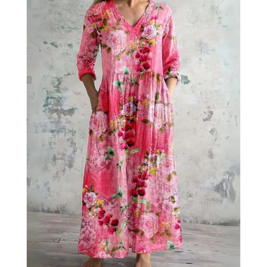 Orla | Vintage Blumen Maxi Kleid