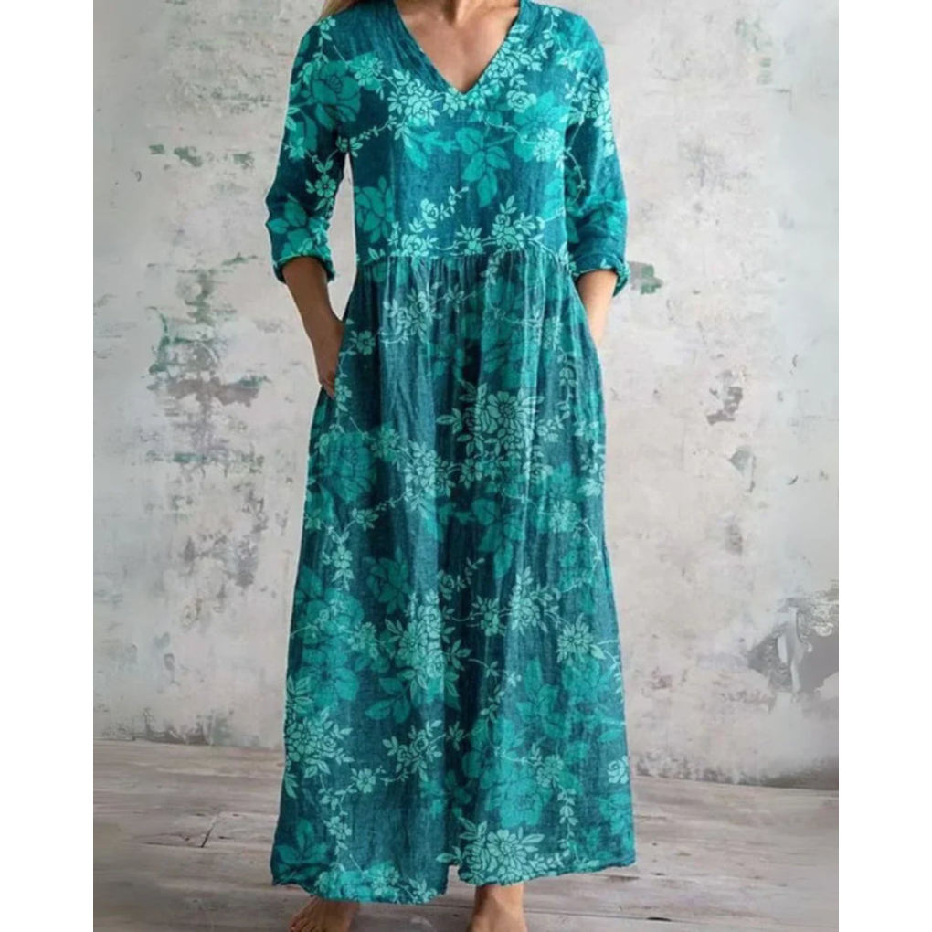 Orla | Vintage Blumen Maxi Kleid