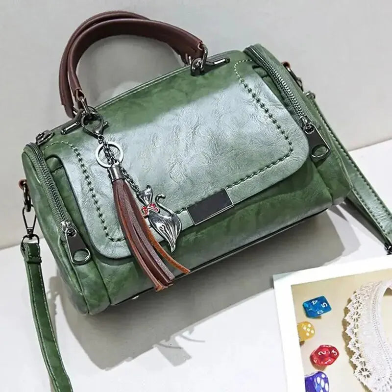 Ide | Texturierte Lederhandtasche