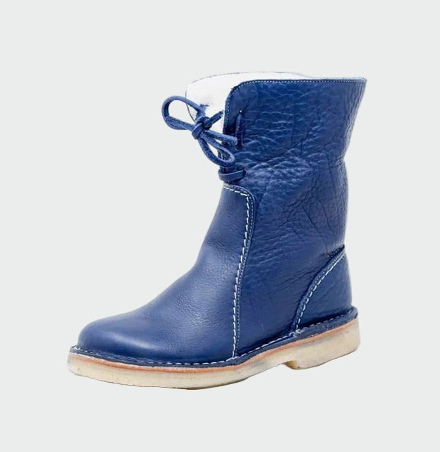 Wasserdichte Lederstiefel mit Wollfutter