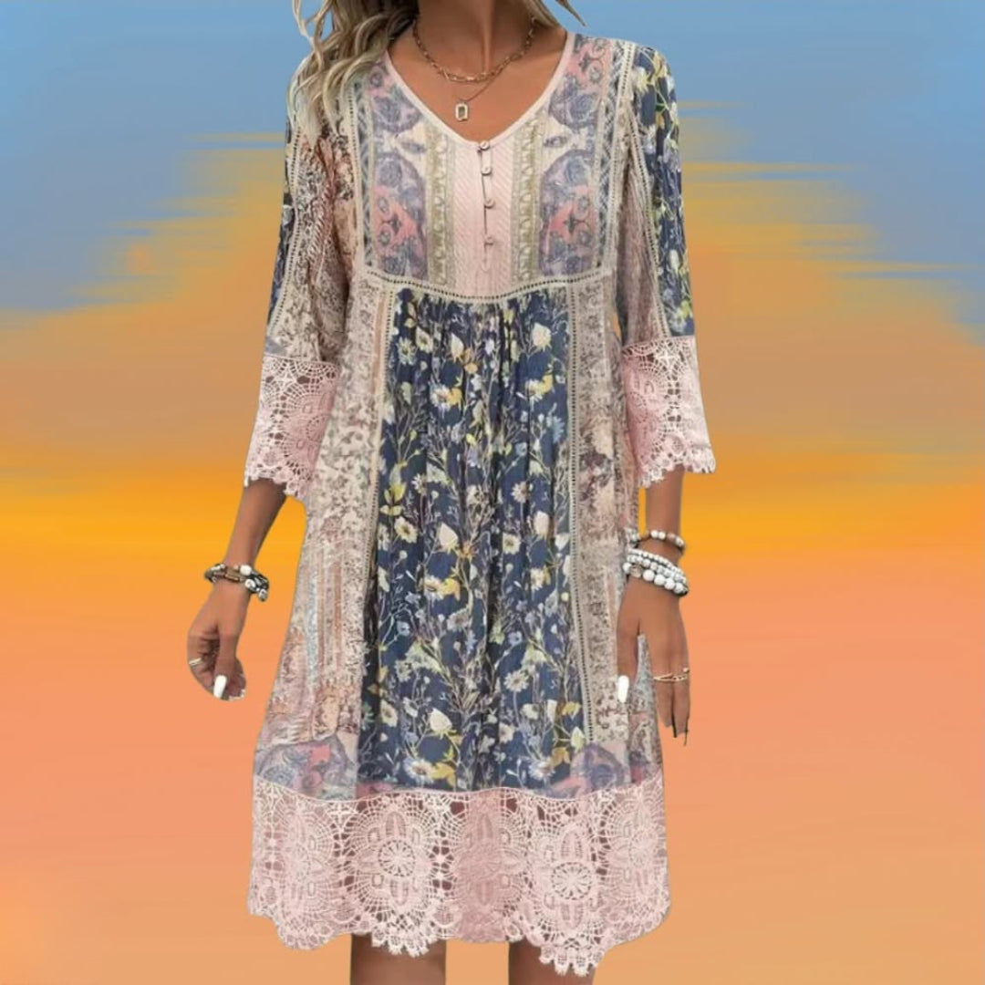 Siobhán | Luxe Boho Fluid Midi Kleid