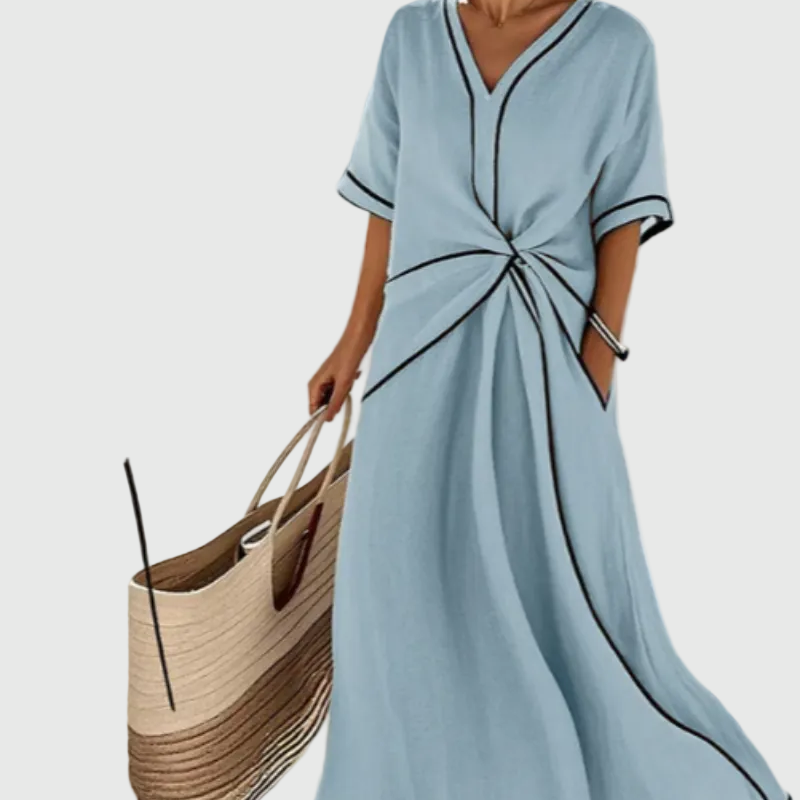 Niamh | Drapiertes Ripp-Maxi-Kleid