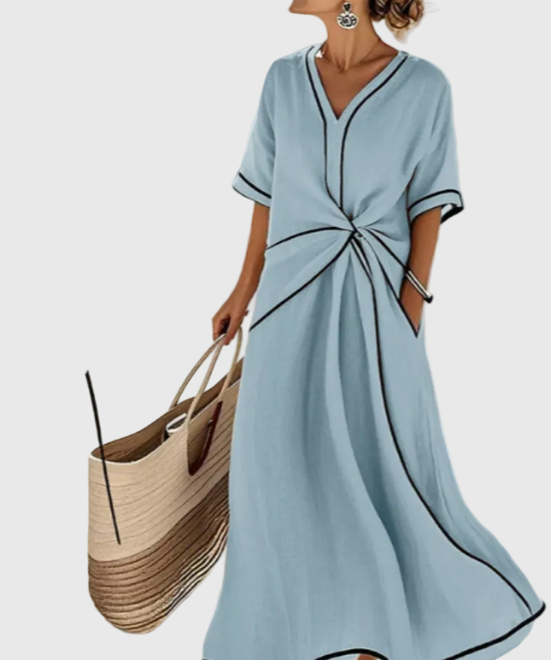 Niamh | Drapiertes Ripp-Maxi-Kleid